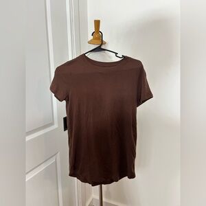 MADEWELL Women's Brown Crewneck Short Sleeve Tee 100% Cotton Size XS